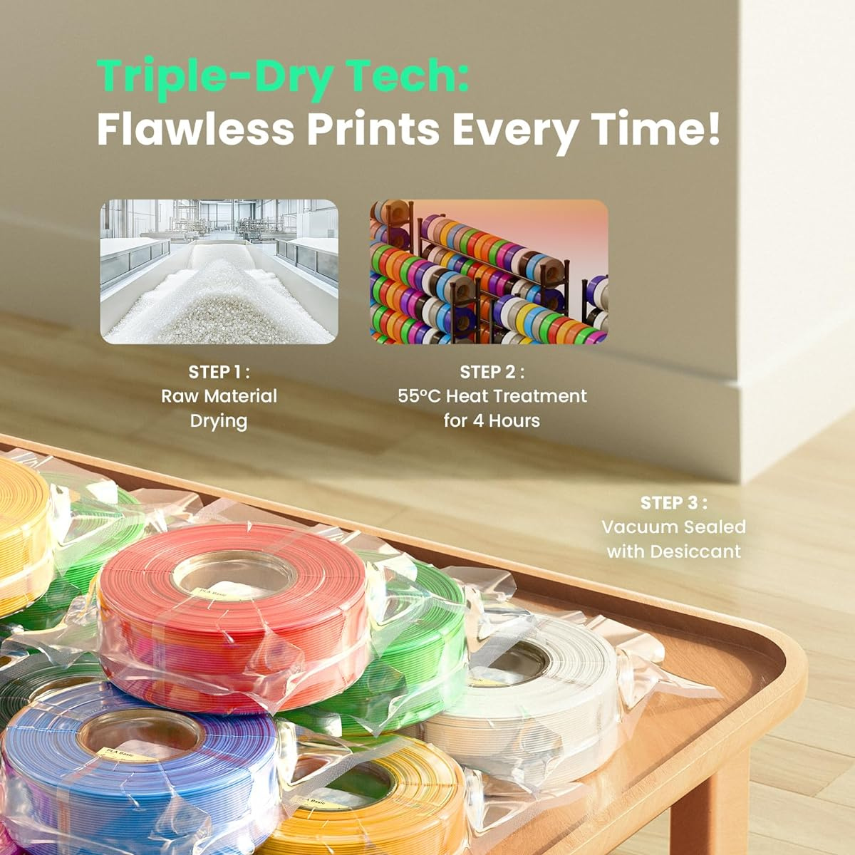 Refill Filamento 3d Bambu Lab PLA Lite Sem Carretel Reutilizável Branco - Imagem 4