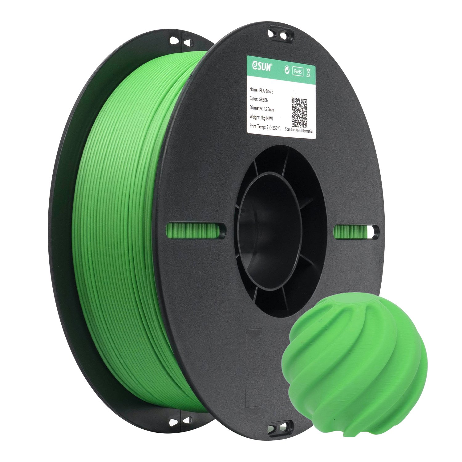 Filamento 3d eSun PLA Basic Verde 1kg