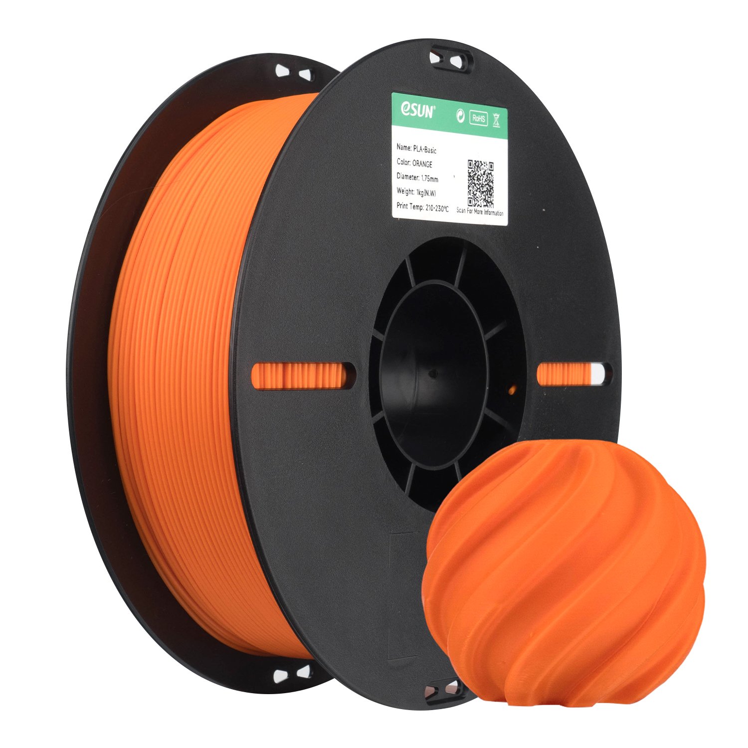 Filamento 3d eSun PLA Basic Laranja 1kg