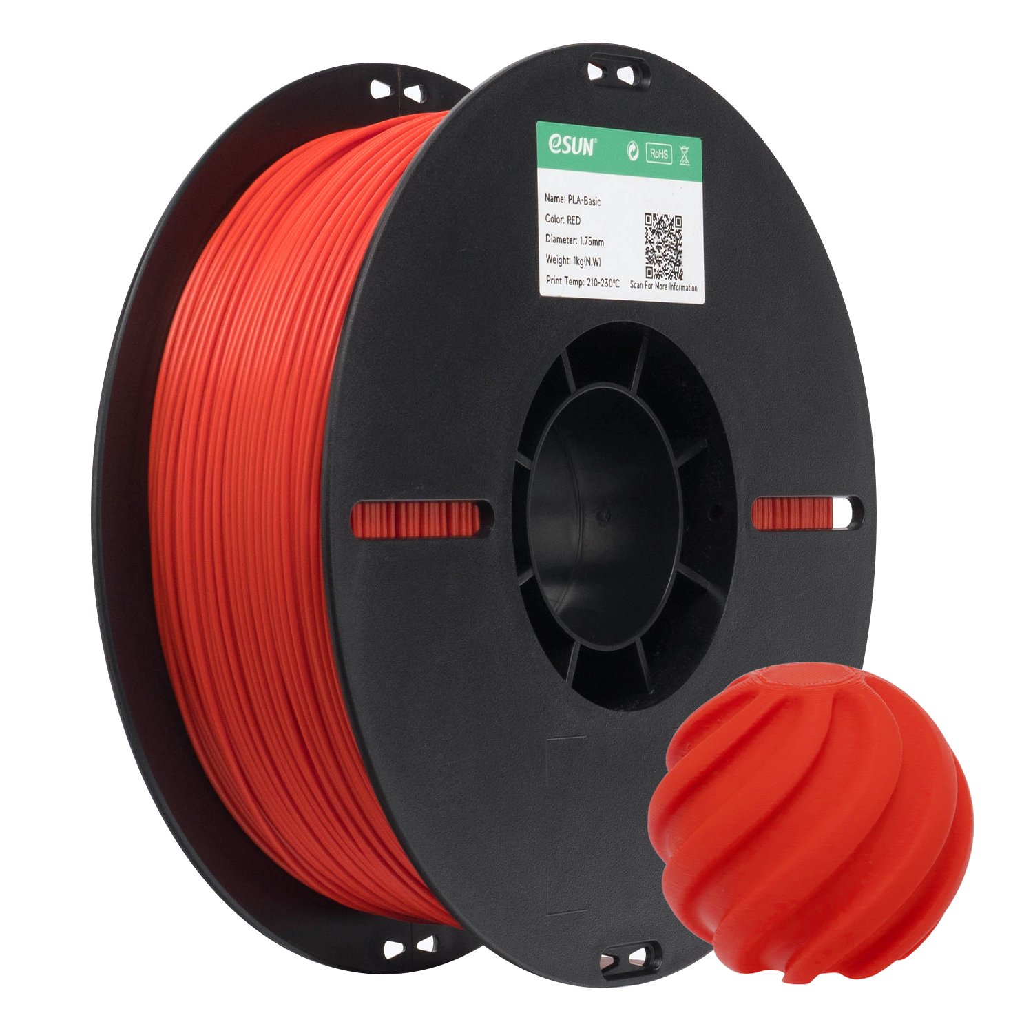 Filamento 3d eSun PLA Basic Vermelho 1kg