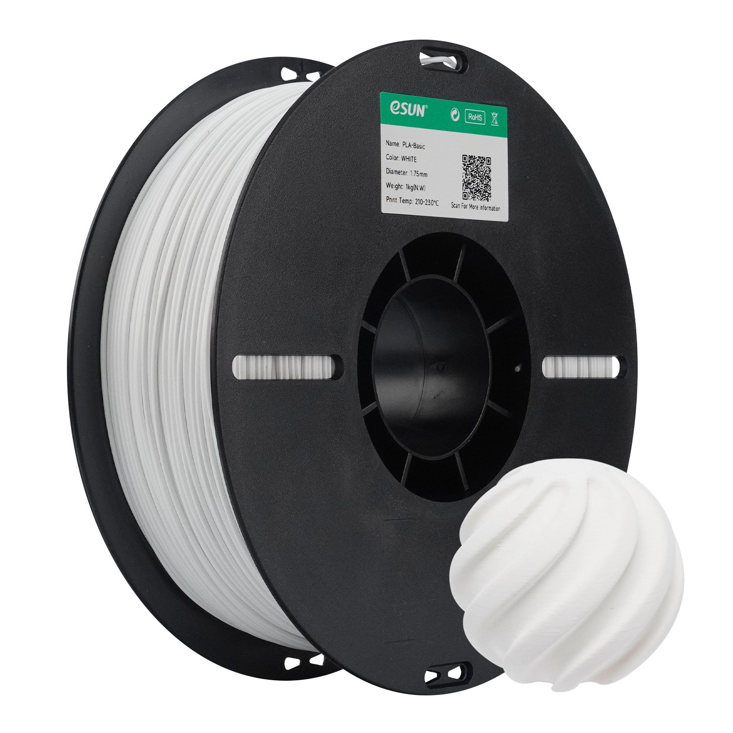 Filamento 3d eSun PLA Basic Branco 1kg