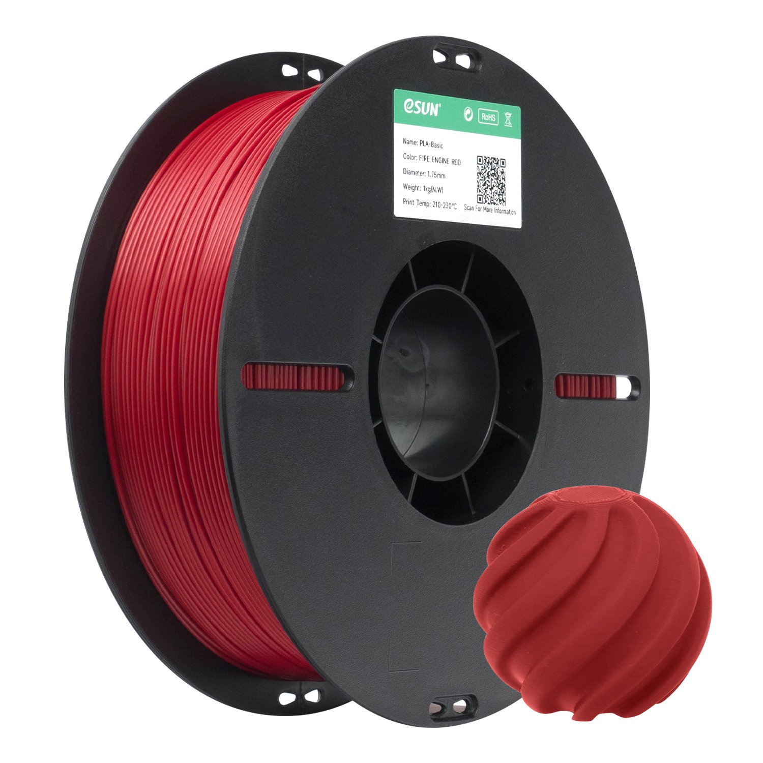 Filamento 3d eSun PLA Vermelho Bombeiro 1kg