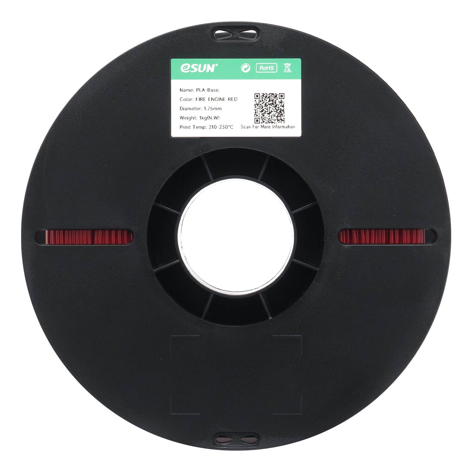 Filamento 3d eSun PLA Vermelho Bombeiro 1kg - Imagem 2