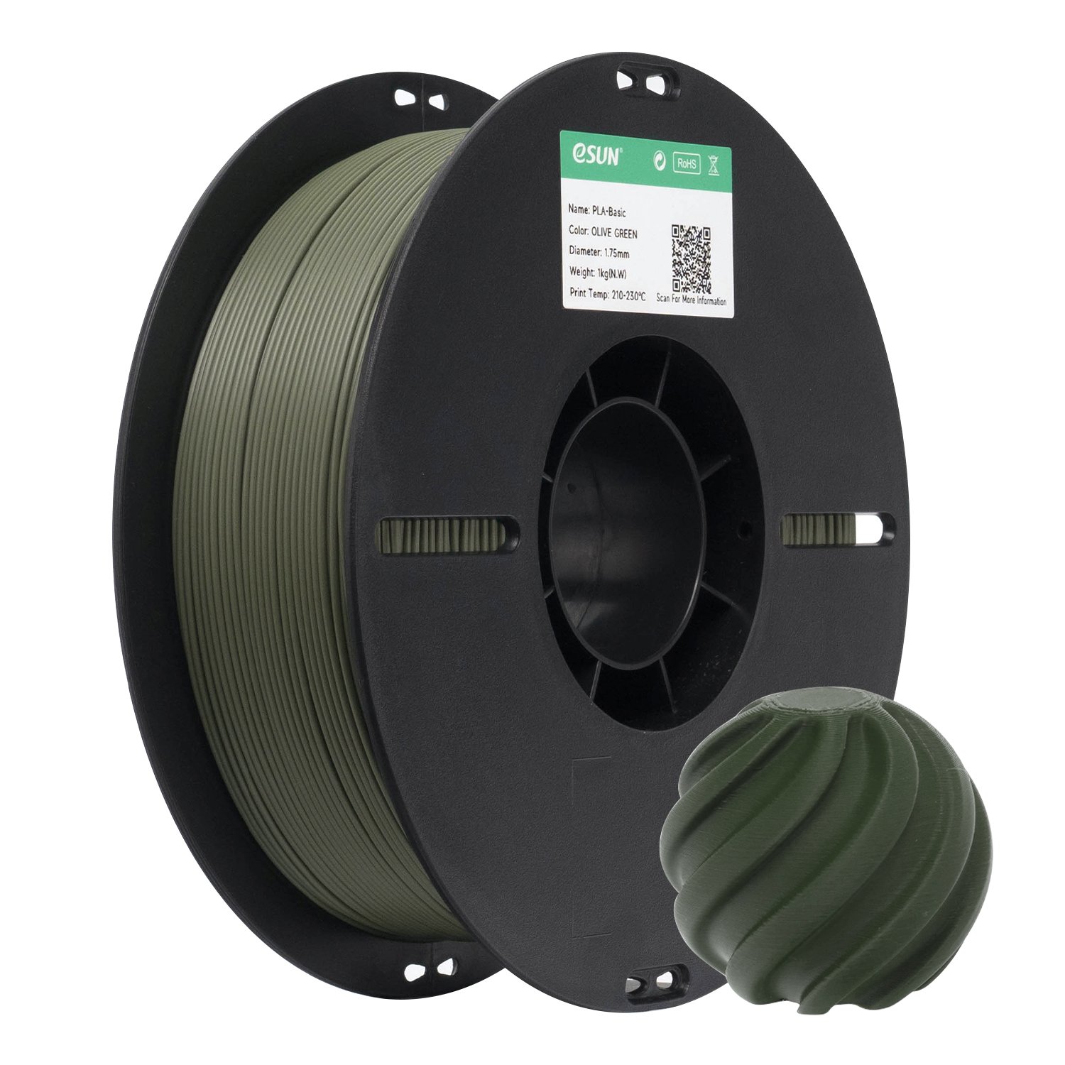 Filamento 3d eSun PLA Verde Oliva 1kg