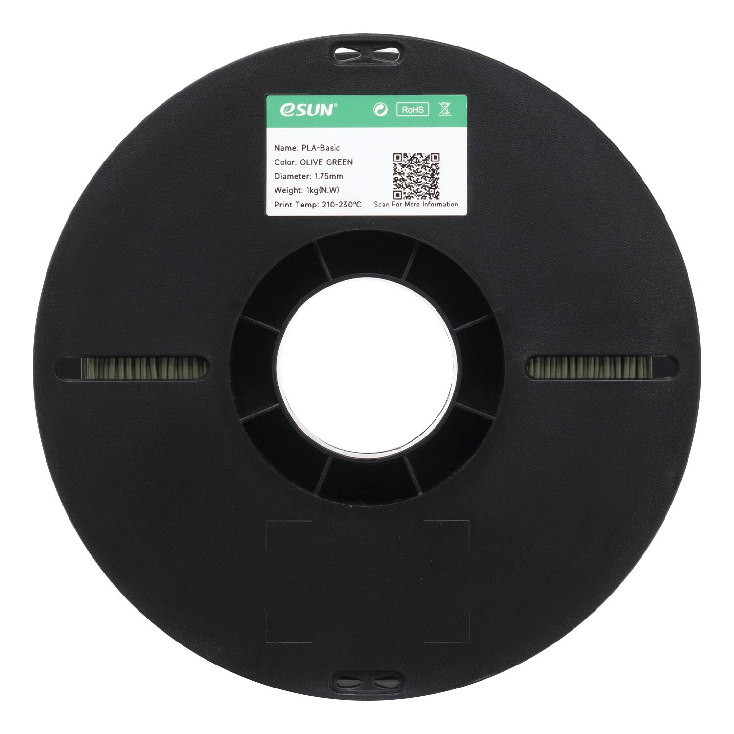 Filamento 3d eSun PLA Verde Oliva 1kg - Imagem 2