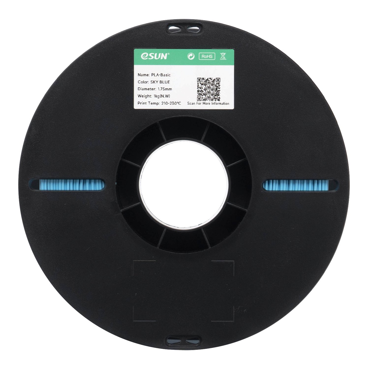Filamento 3d eSun PLA Azul Céu 1kg - Imagem 2