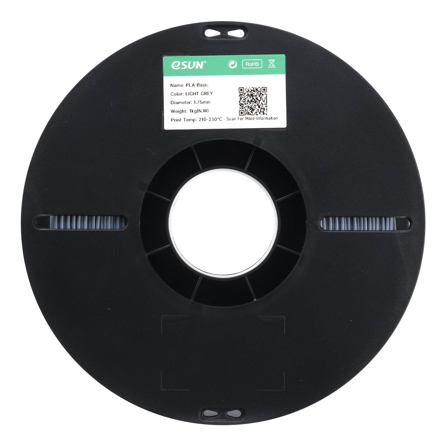 Filamento 3d eSun PLA Basic Cinza Claro 1kg - Imagem 2